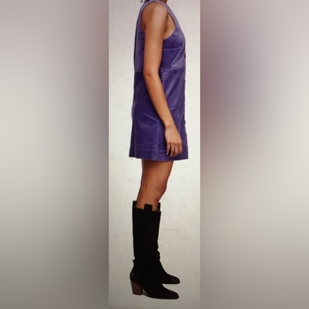 NWOT Free People Periwinkle Rolling Thunder Corduroy Mini Dress - Picture 10 of 10
